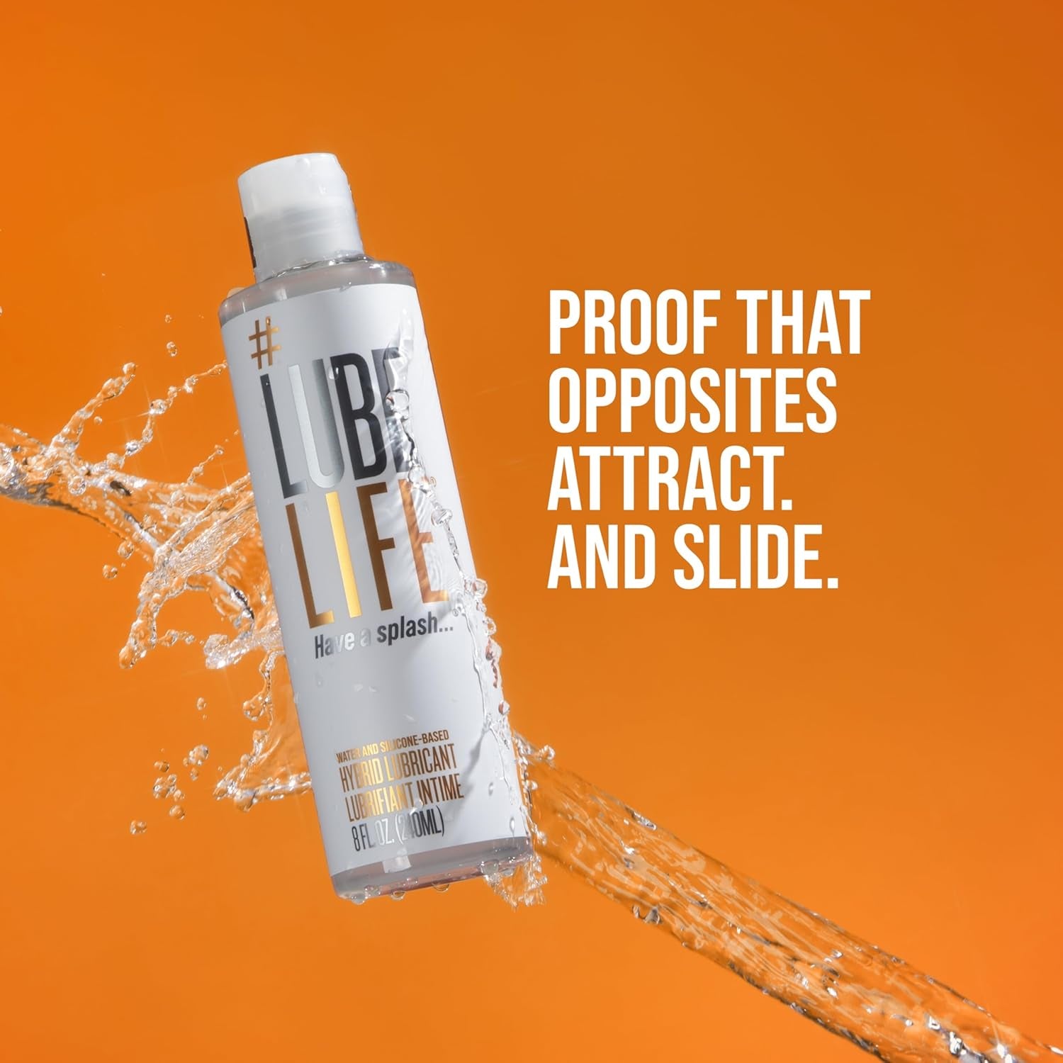 Lubelife Hybrid Lube – Silicone & Water Based Personal Lubricant for Men, Women & Couples – Long Lasting, Non-Sticky, Toy & Condom Compatible, 8 Fl Oz