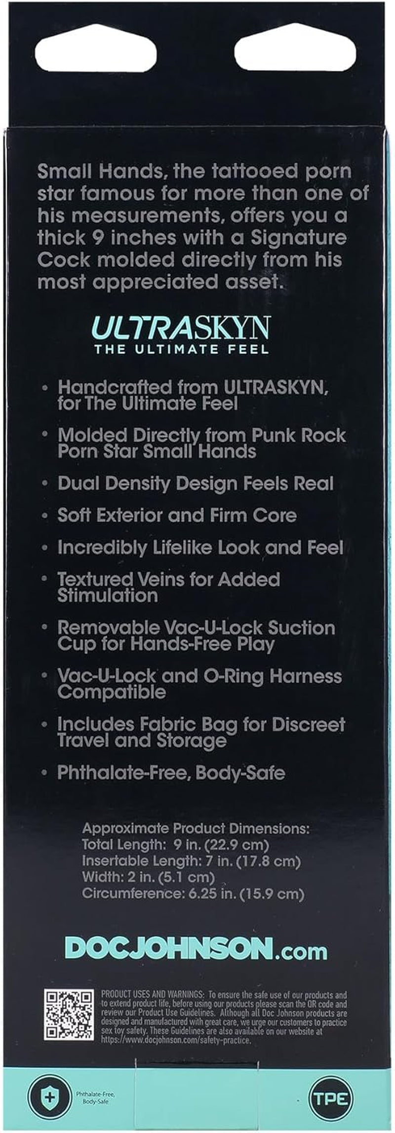 Signature Series - Small Hands - 9 Inch Realistic ULTRASKYN Dildo with Removable Vac-U-Lock Suction Cup - F-Machine & Harness Compatible - for Adults Only, Vanilla