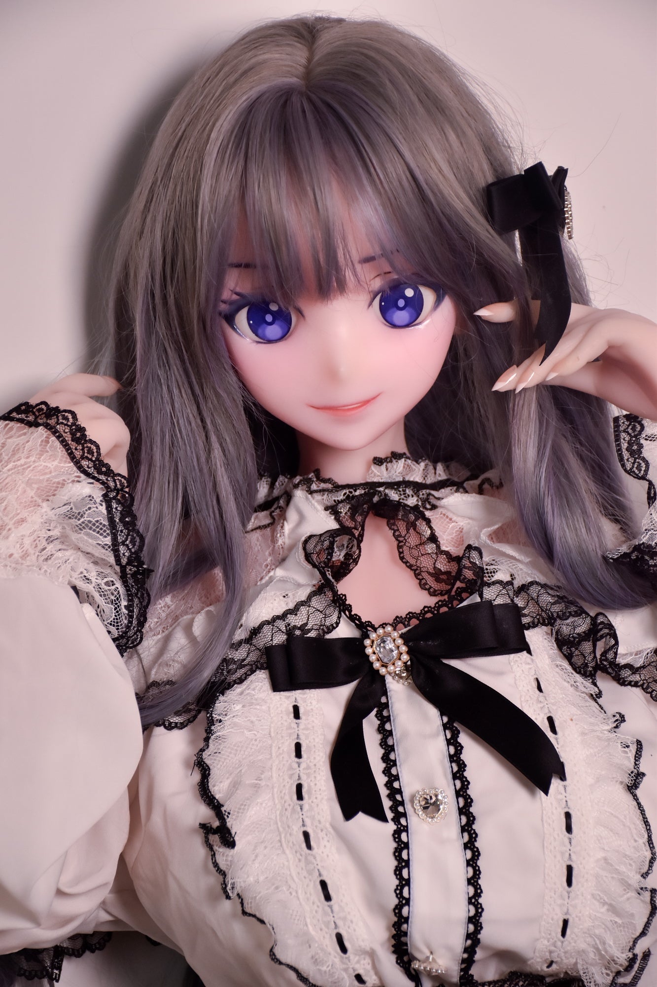 Mystic Lolita Dream Doll — Violet Eyes Anime-Style Collectible | Elegant Gothic Dress | Fantasy Girl Figure for Display & Gifts