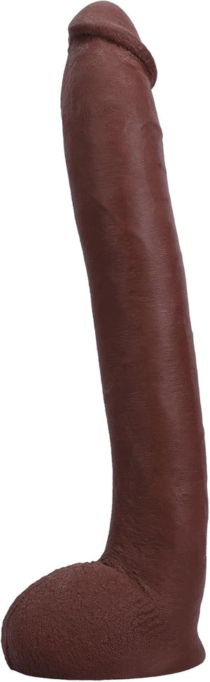 Signature Series - Hollywood Cash - 11 Inch ULTRASKYN Dildo with Removable Vac-U-Lock Suction Cup - F-Machine & Harness Compatible - for Adults Only, Chocolate