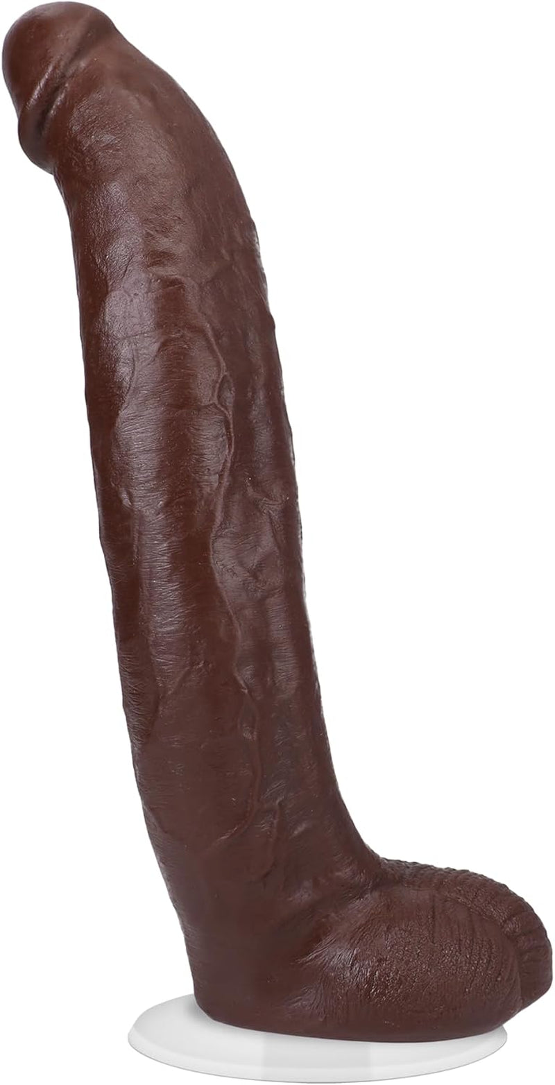 Signature Series - Brickzilla - 13 Inch ULTRASKYN Dildo with Removable Vac-U-Lock Suction Cup - F-Machine & Harness Compatible - for Adults Only, Chocolate