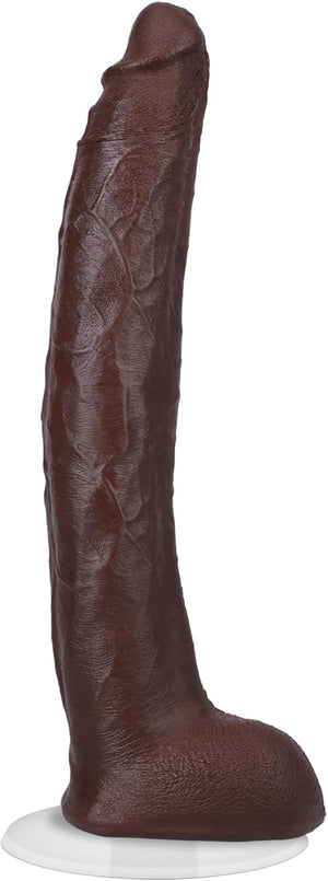 Signature Series - Damion Dayski - 12 Inch ULTRASKYN Dildo with Removable Vac-U-Lock Suction Cup - F-Machine & Harness Compatible - for Adults Only, Chocolate