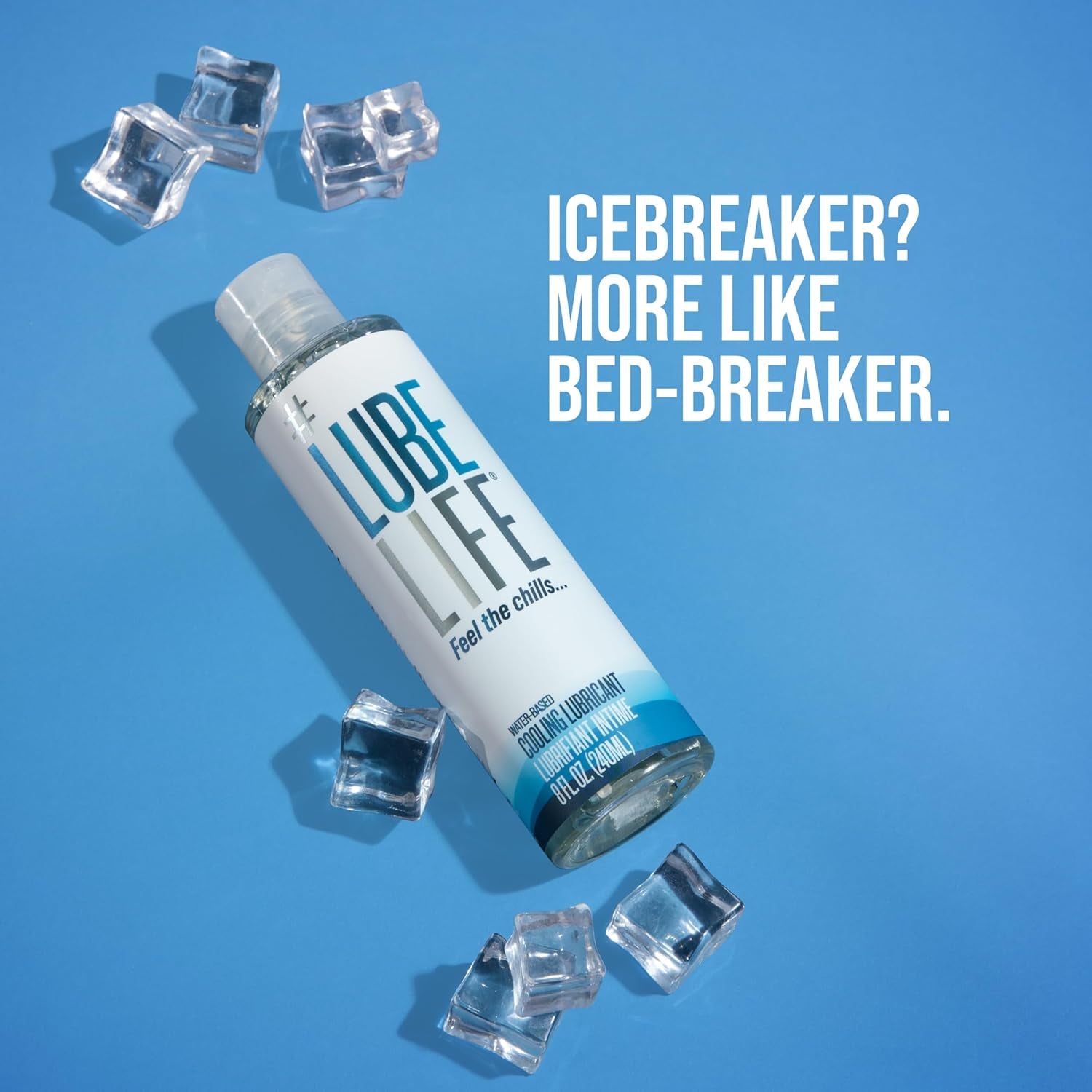 Lubelife Water-Based Cooling Personal Lubricant, Cool Tingling Feel for Men, Women, and Couples, 8 Fl Oz