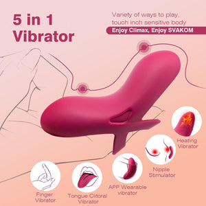 Clitoral Vibrator G-Spot Sex Toys -  APP Remote Adult Toy Heating Vibrators Wearable Panty Mini Tongue Vibe Powerful Vibration Nipple Stimulator Personal Wand Massagers for Women Couples Female