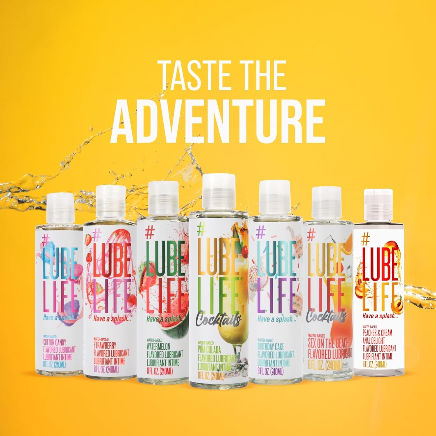 Lubelife Water-Based Piña Colada Flavored Lubricant, Personal Lube for Men, Women and Couples, Made without Added Sugar, 8 Fl Oz