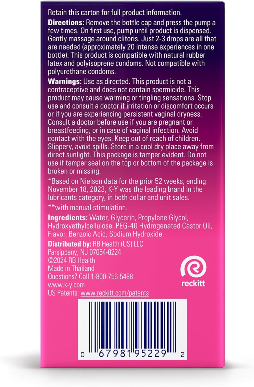 Intense Female Lubricant Arousal Gel Lube for Her Multi 0.34 Fl Oz (Pack of 1)