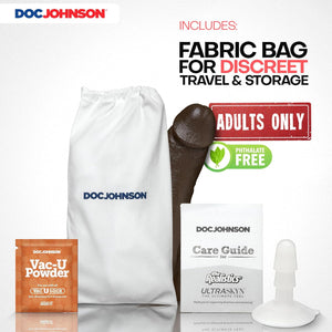 Signature Series - Mr. Marcus' - 9 Inch Realistic FIRMSKYN Dildo with Removable Vac-U-Lock Suction Cup - F-Machine & Harness Compatible Base - for Adults Only, Chocolate