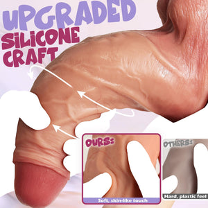8 Inch Girth Realistic Thick Dildo, Real Skin Huge Dildo with Strong Suction Cup for Hands-Free Play, Big Silicone Dildos Adult Sex Toys for Men and Women