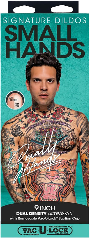 Signature Series - Small Hands - 9 Inch Realistic ULTRASKYN Dildo with Removable Vac-U-Lock Suction Cup - F-Machine & Harness Compatible - for Adults Only, Vanilla