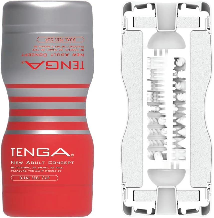 TOC-204 Dual Sensation Pre-Lubricated Male Masturbator Vacuum Cup with Powerful Suction Red