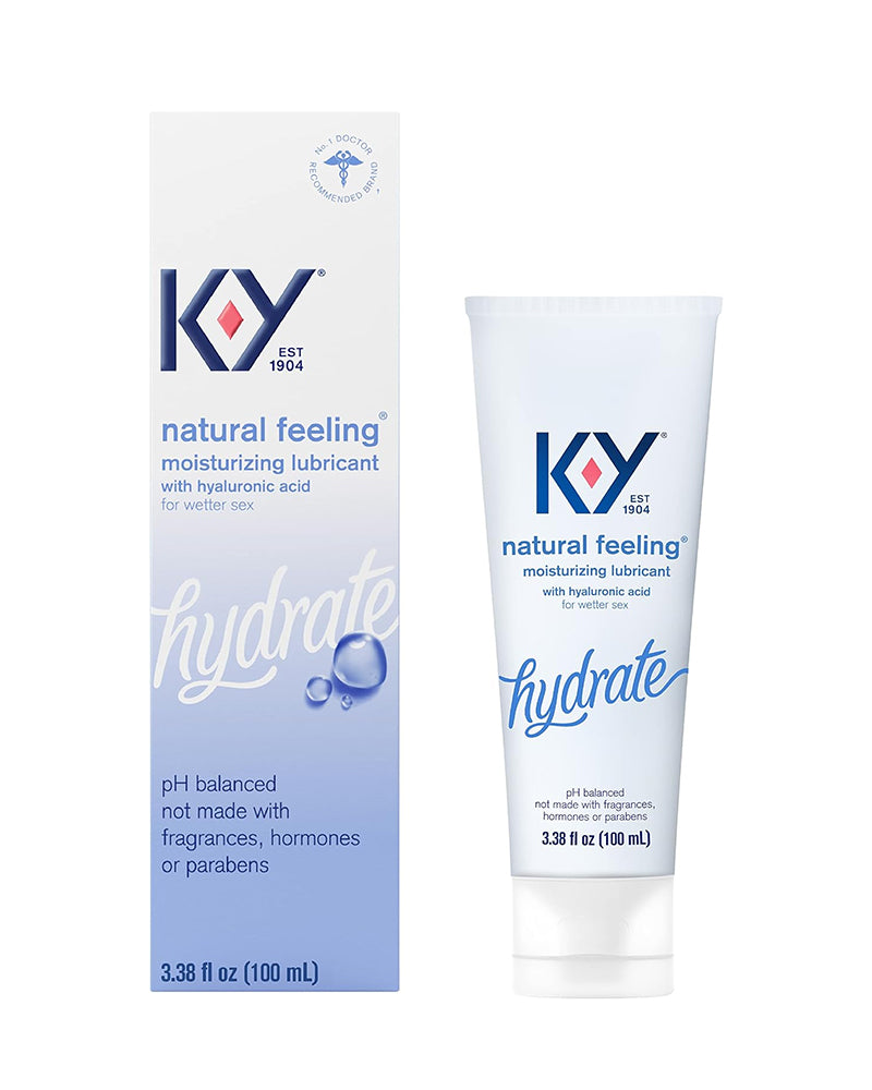 Water Based Lube Natural Feeling 3.38 Fl Oz Personal Lubricant for Adult Couples, Men, Women, Vaginal Moisturizer, Ph Balanced, Hormone & Paraben Free, Latex Condom Compatible