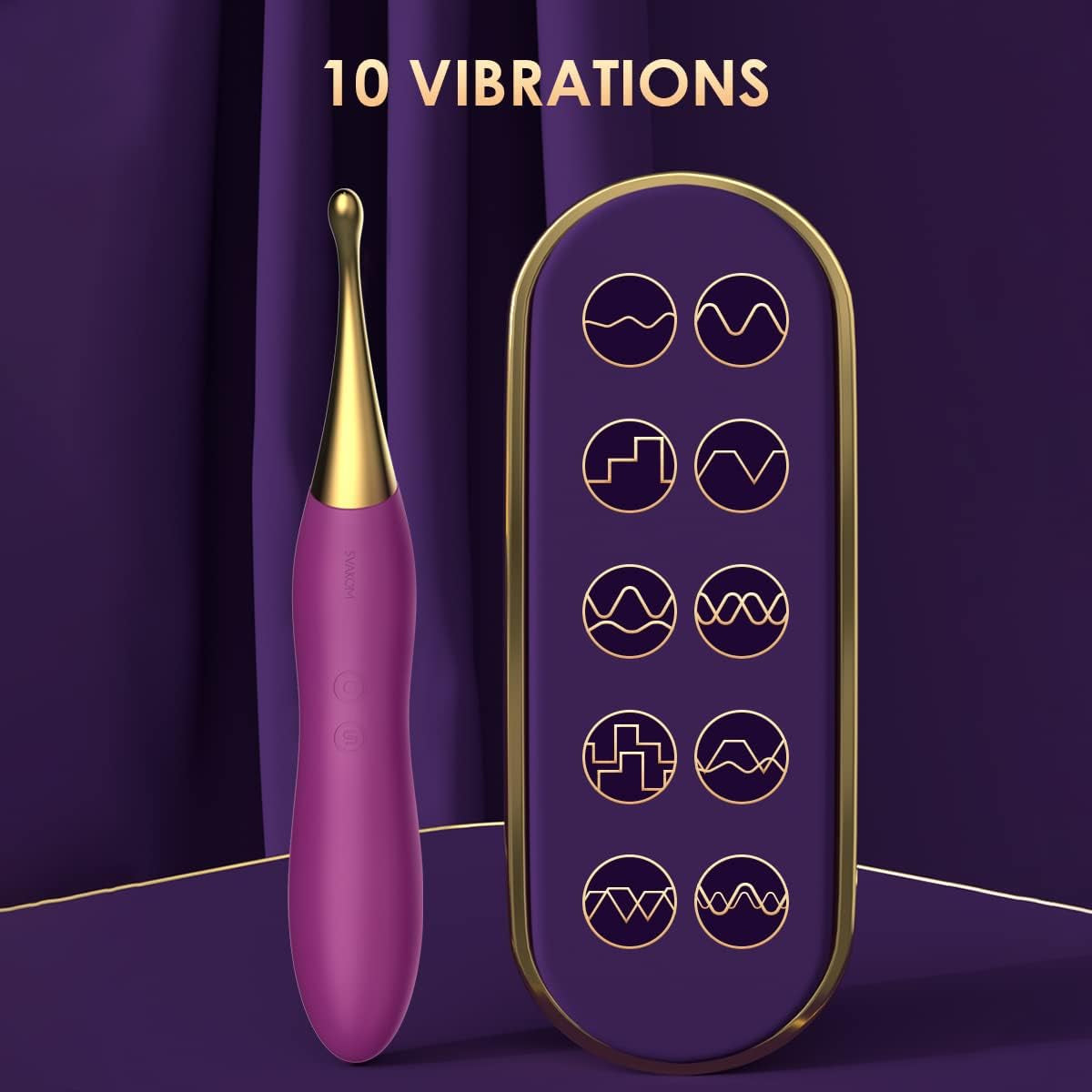 Clitoral Vibrator Sex Toys for Women -  Female Squirting Vibrators Clit G-Spot Dildo Nipple Stimulator Anal Vibe - High Frequency Personal Massager Wand Adult Sensory Toy 2 Silicone Heads