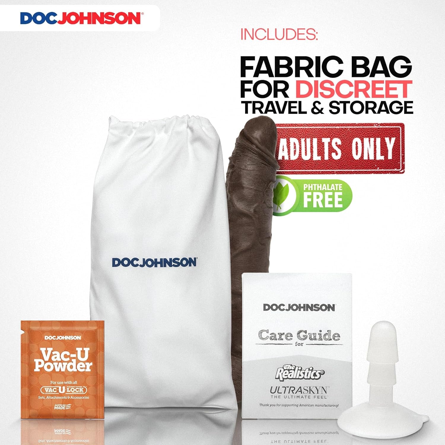 Signature Series - Jason Luv - 10 Inch Realistic ULTRASKYN Dildo with Removable Vac-U-Lock Suction Cup - F-Machine & Harness Compatible - for Adults Only, Chocolate