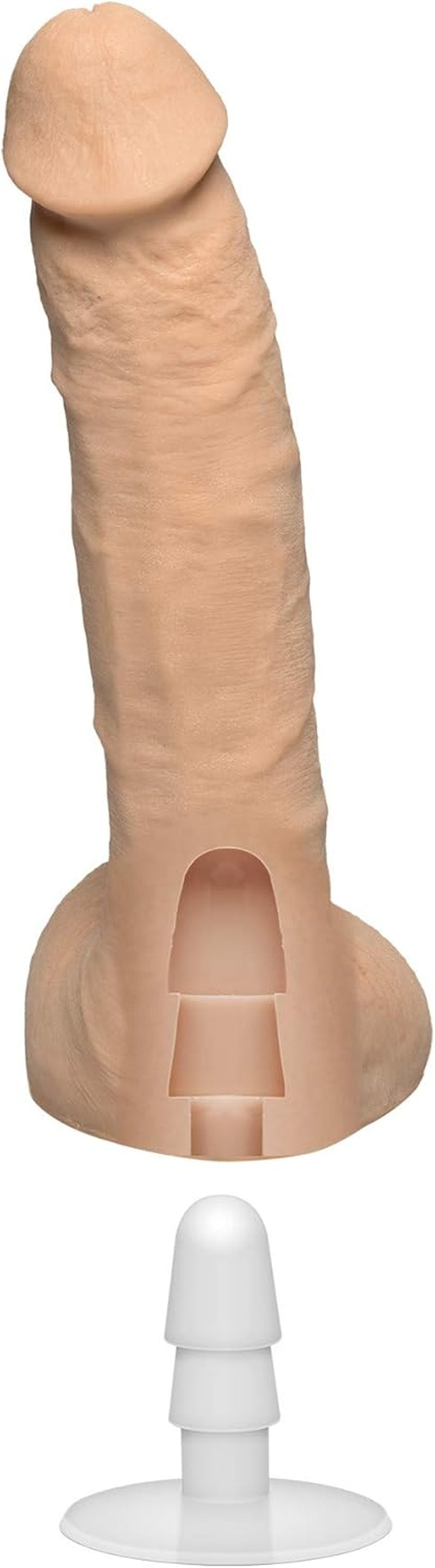 Signature Series - Small Hands - 9 Inch Realistic ULTRASKYN Dildo with Removable Vac-U-Lock Suction Cup - F-Machine & Harness Compatible - for Adults Only, Vanilla