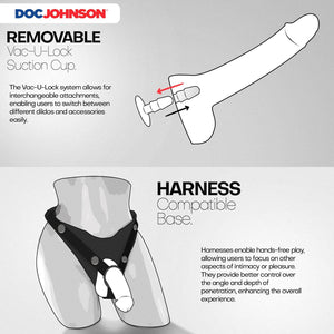 Signature Series - Jason Luv - 10 Inch Realistic ULTRASKYN Dildo with Removable Vac-U-Lock Suction Cup - F-Machine & Harness Compatible - for Adults Only, Chocolate