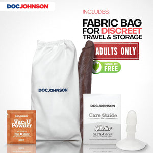 Signature Series - Damion Dayski - 12 Inch ULTRASKYN Dildo with Removable Vac-U-Lock Suction Cup - F-Machine & Harness Compatible - for Adults Only, Chocolate