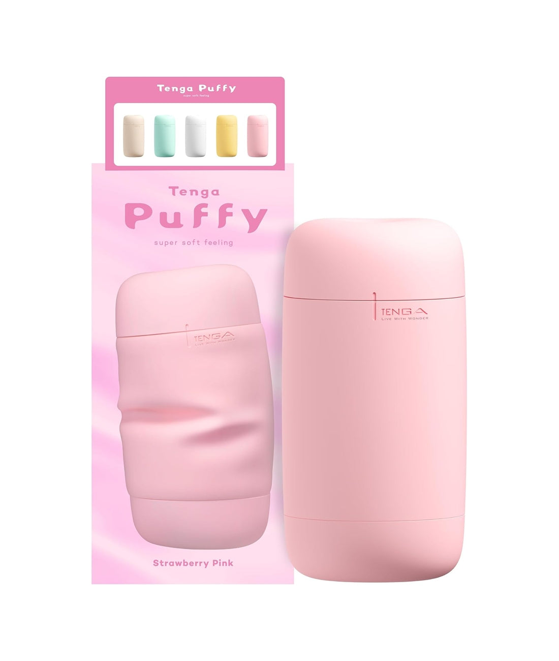 Puffy Strawberry Pink Reusable Male Masturbator Pillowy Soft Pleasure Device