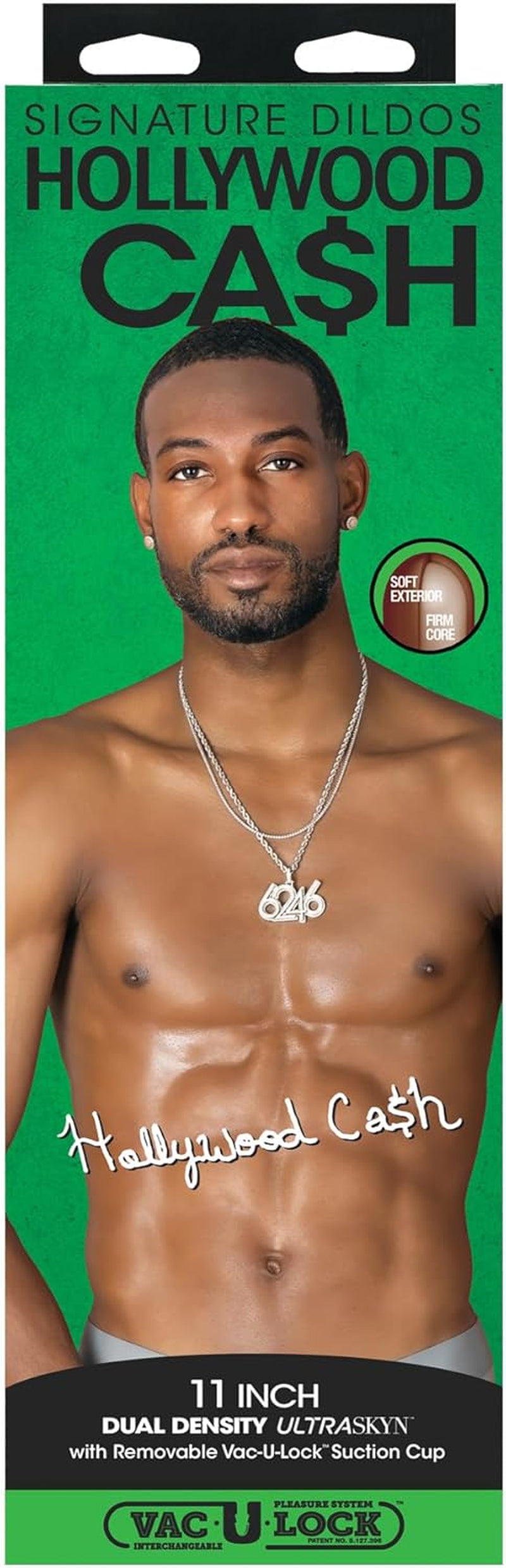 Signature Series - Hollywood Cash - 11 Inch ULTRASKYN Dildo with Removable Vac-U-Lock Suction Cup - F-Machine & Harness Compatible - for Adults Only, Chocolate